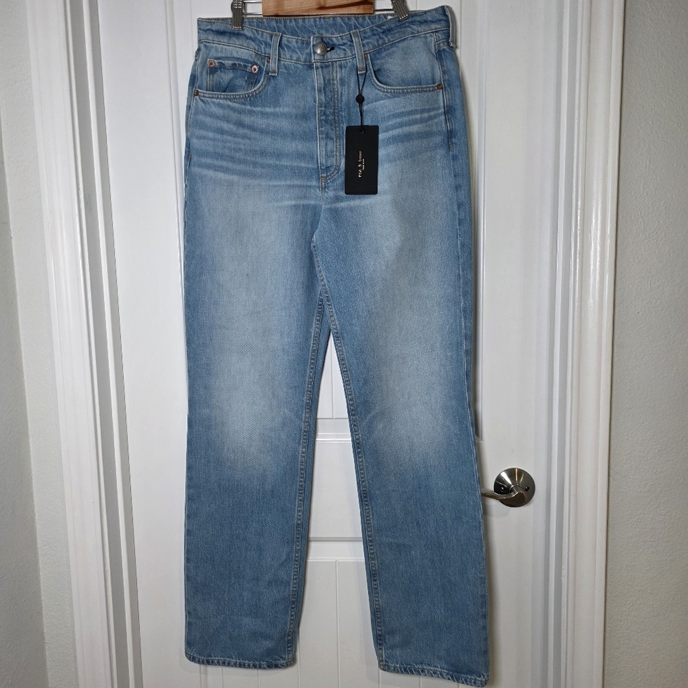 NWT Rag & Bone Alex High Rise Straight Leg Cotton Jeans Size 30 - Picture 2 of 7